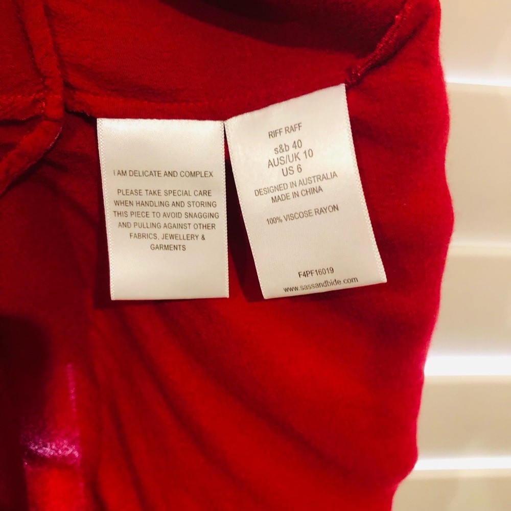 sass & bide Red Riff Raff Asymmetrical Top 10 - Picture 6 of 11